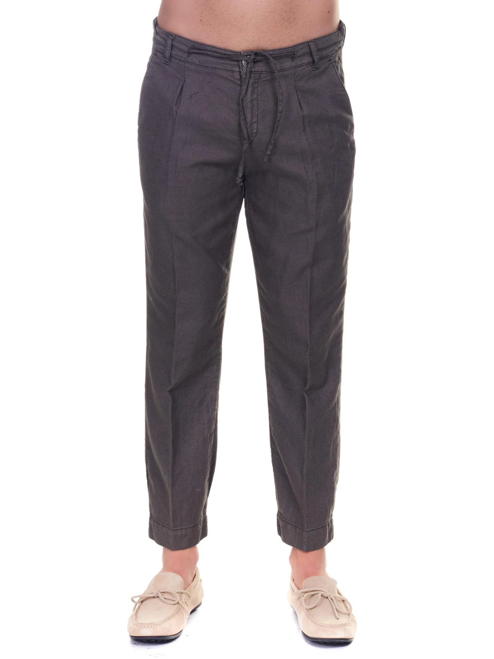 Pantalone verde militare slim in cotone