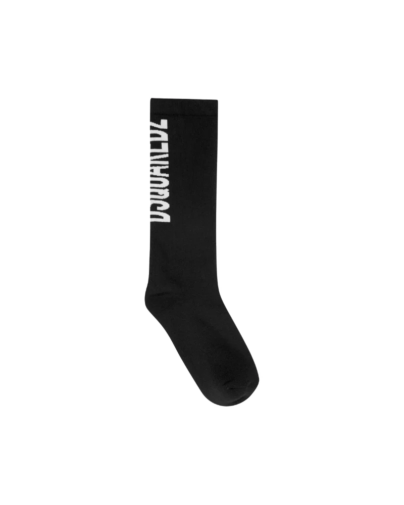 Calzini Dsquared neri con logo a contrasto
