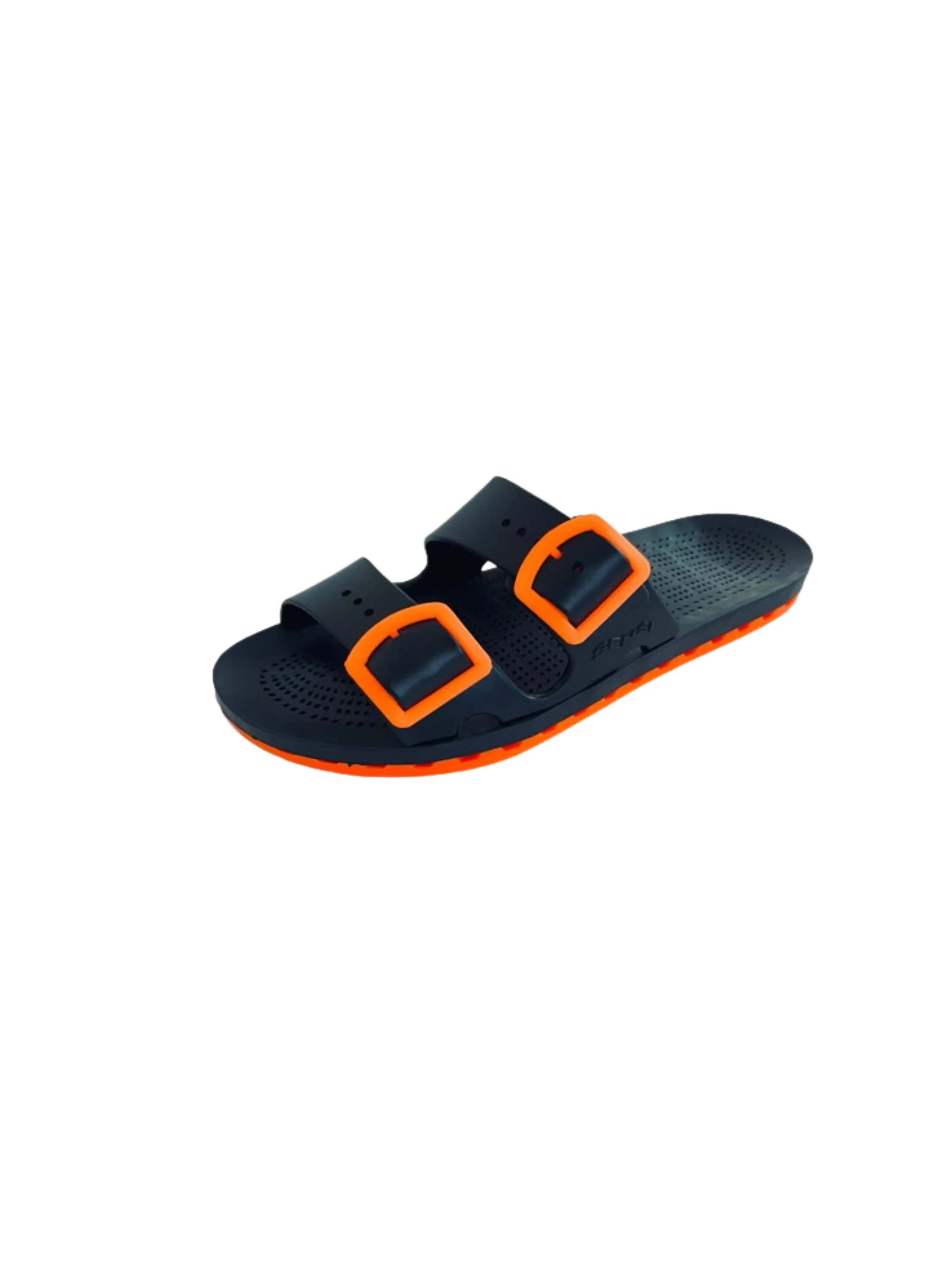 Ciabatte "La Jolla Black Fluo" Sensi con inserti arancione fluo