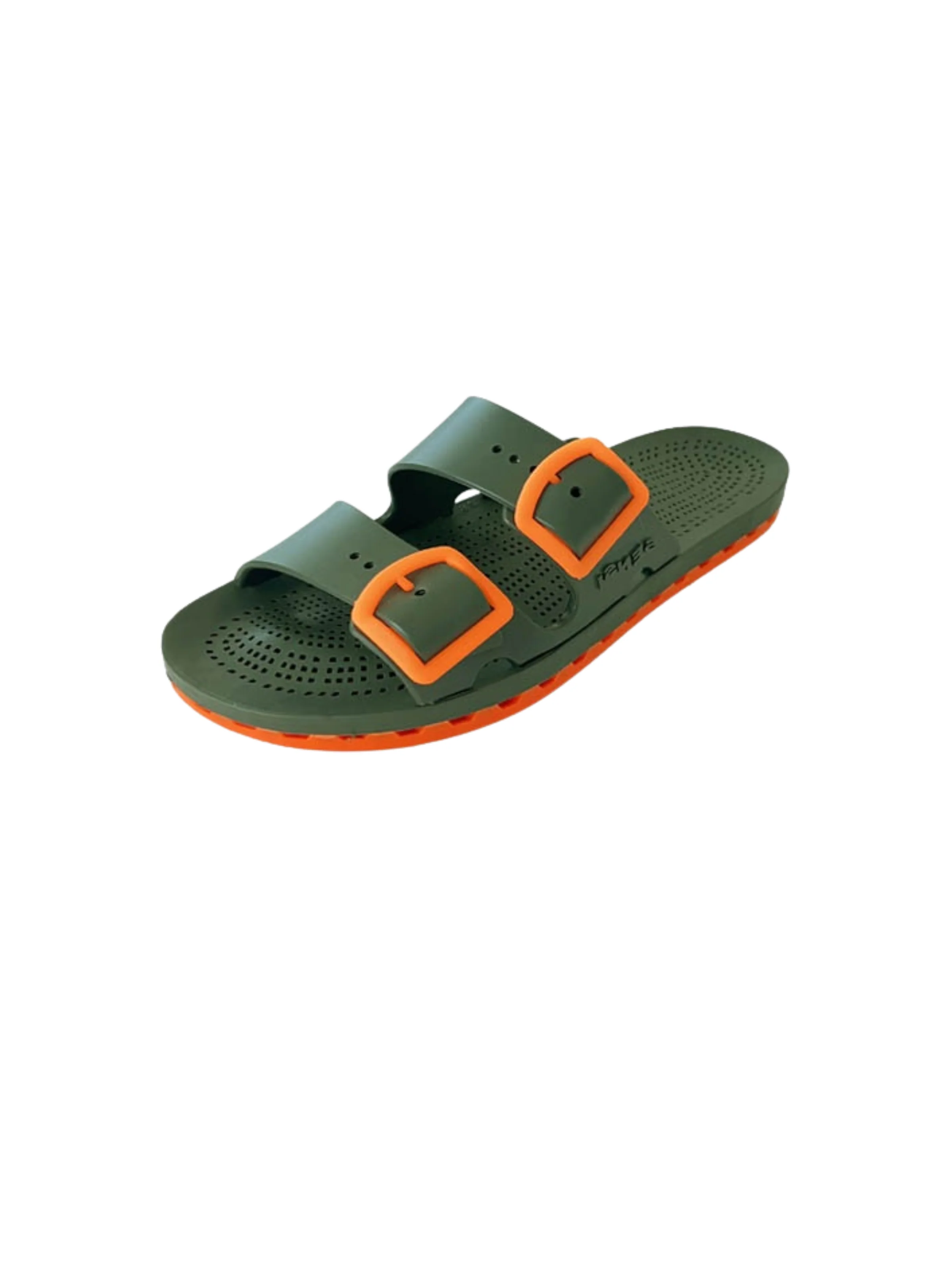Ciabatte "La Jolla Jungle" Sensi verde con inserti fluo arancione