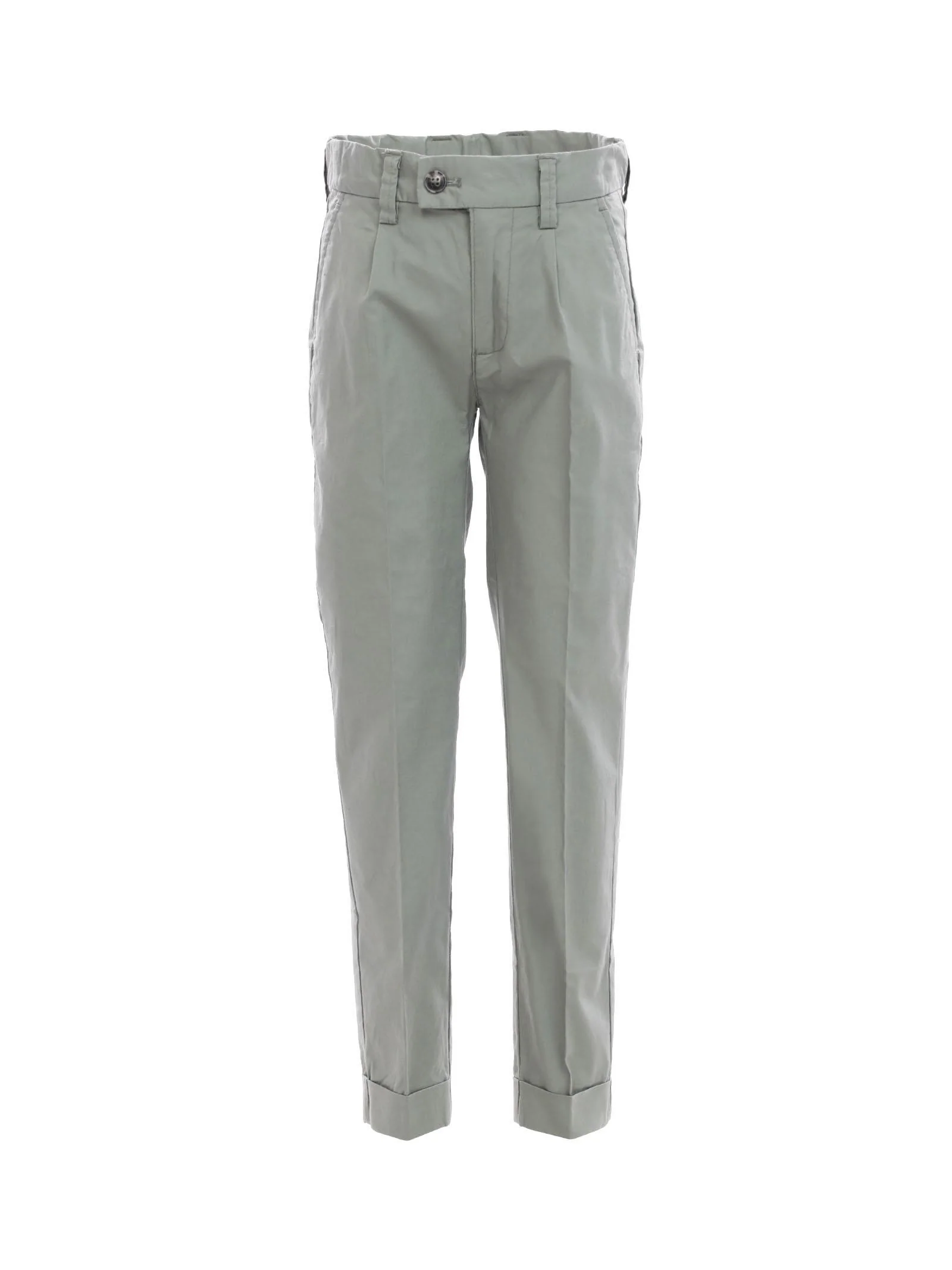 Pantaloni lunghi in cotone verde militare