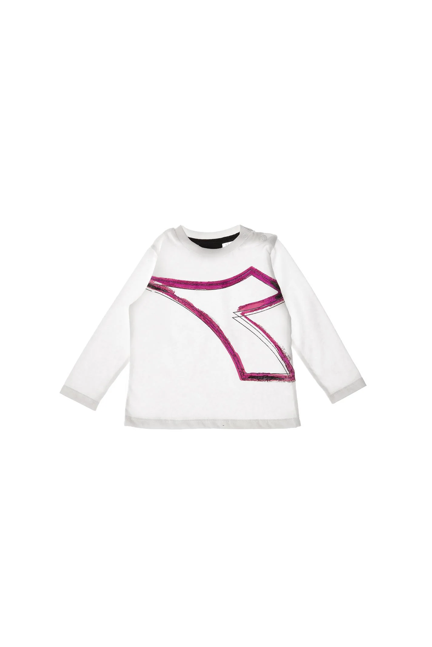 T-shirt bianca logo fucsia