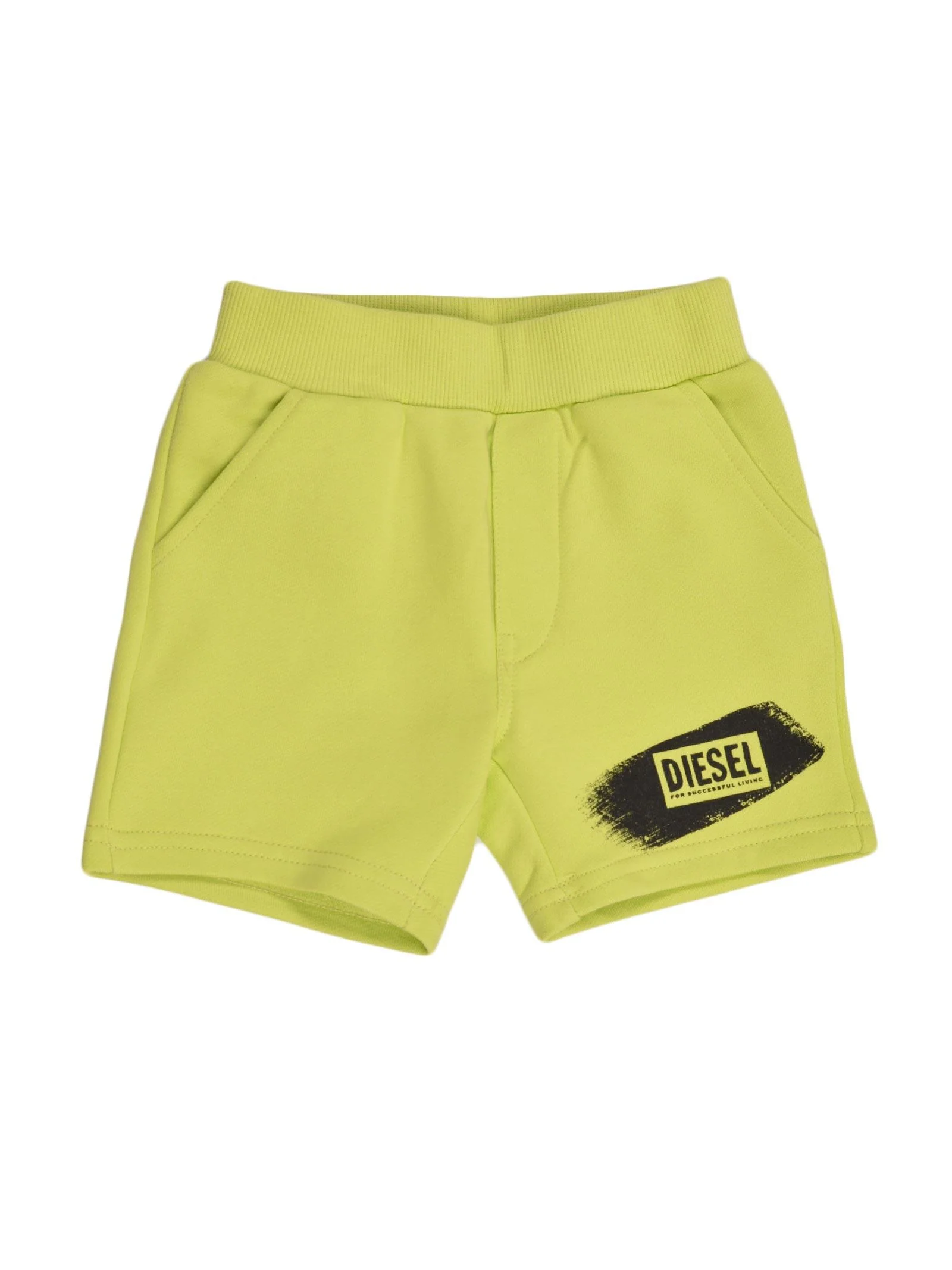 Shorts verde acido con stampa