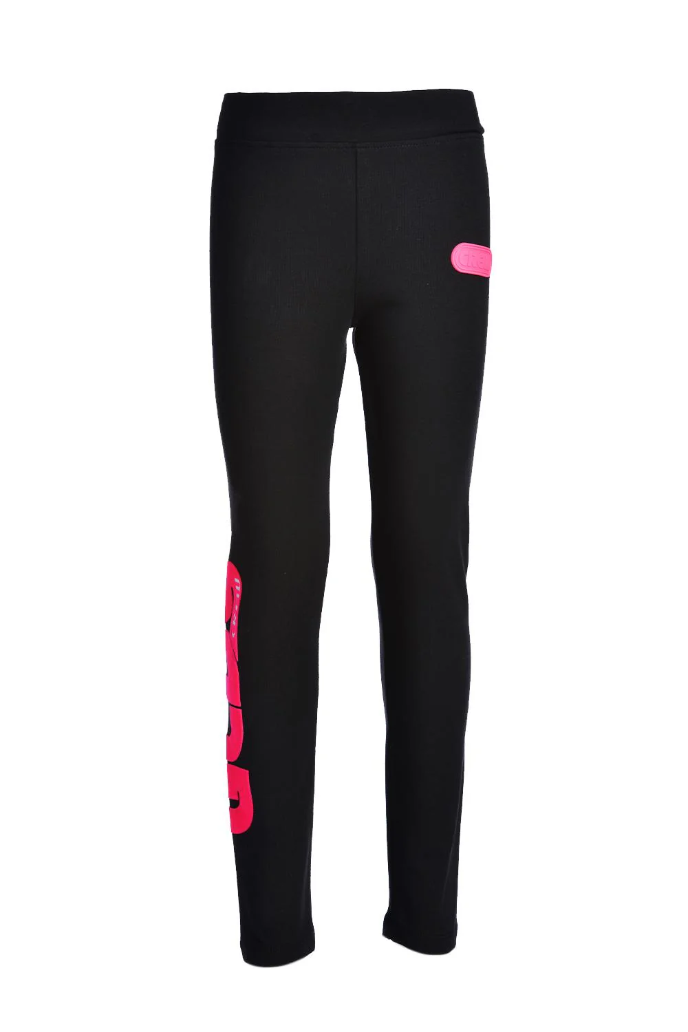 Leggings nero con scritta fluo