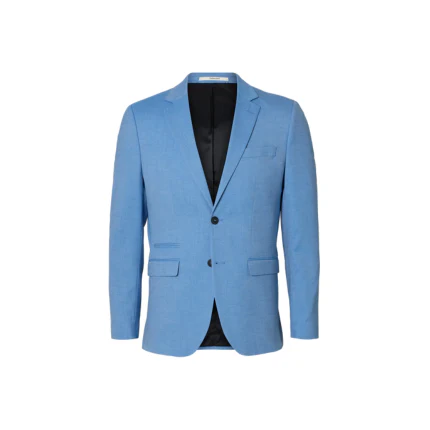 Giacca monopetto Selected blu light con tasche laterali