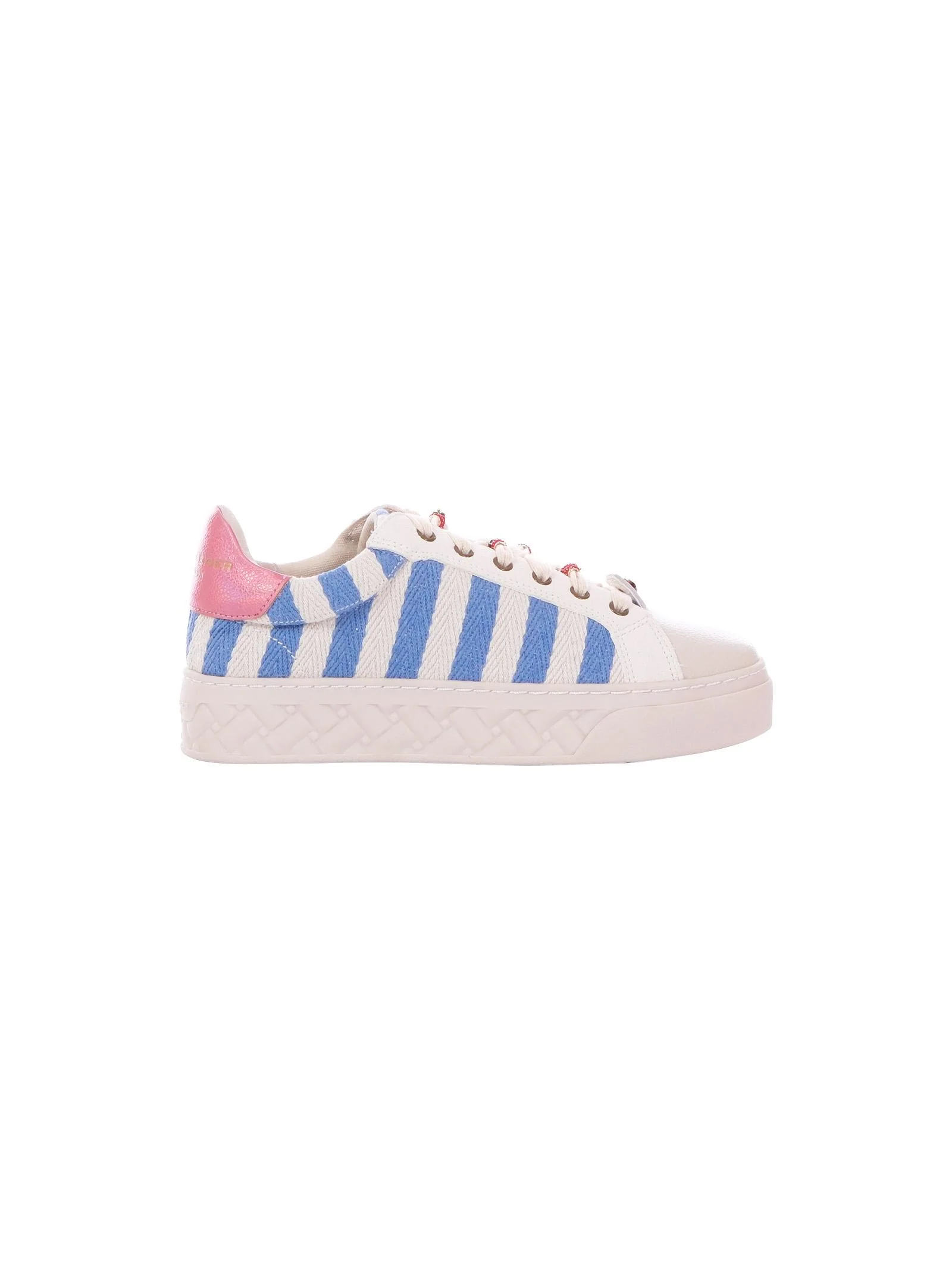 Sneakers Kurt Geiger bianca con dettagli azzurri e fragoline