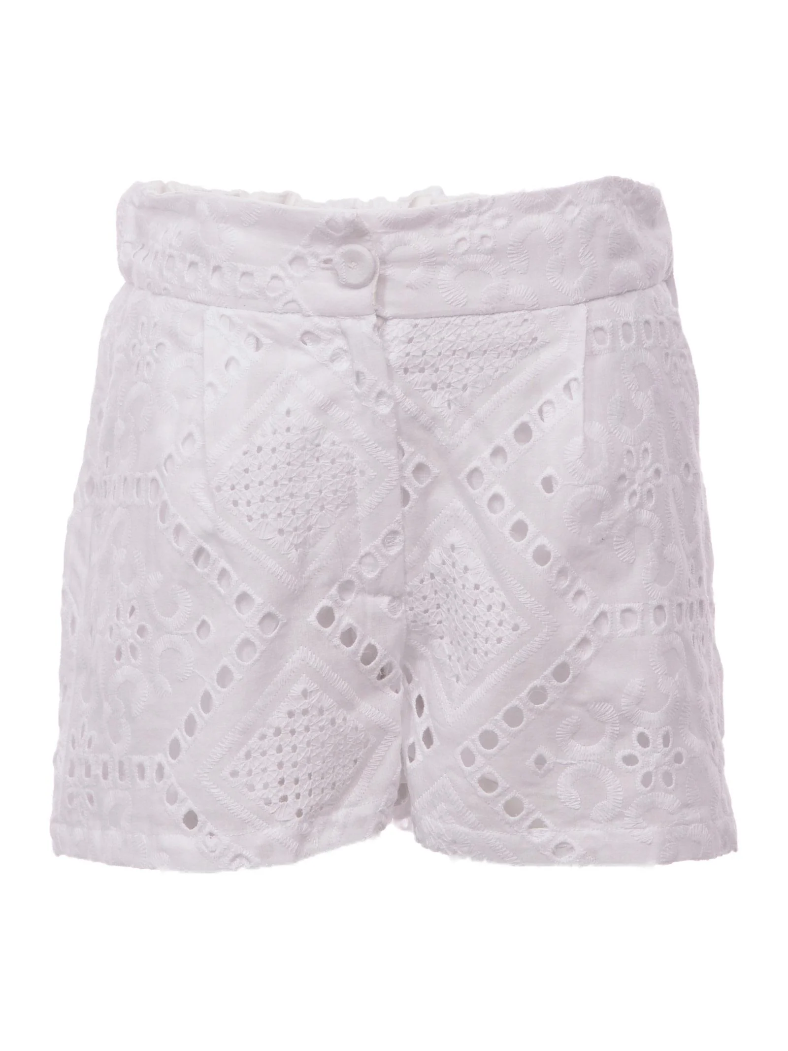 Shorts bianco in macramè