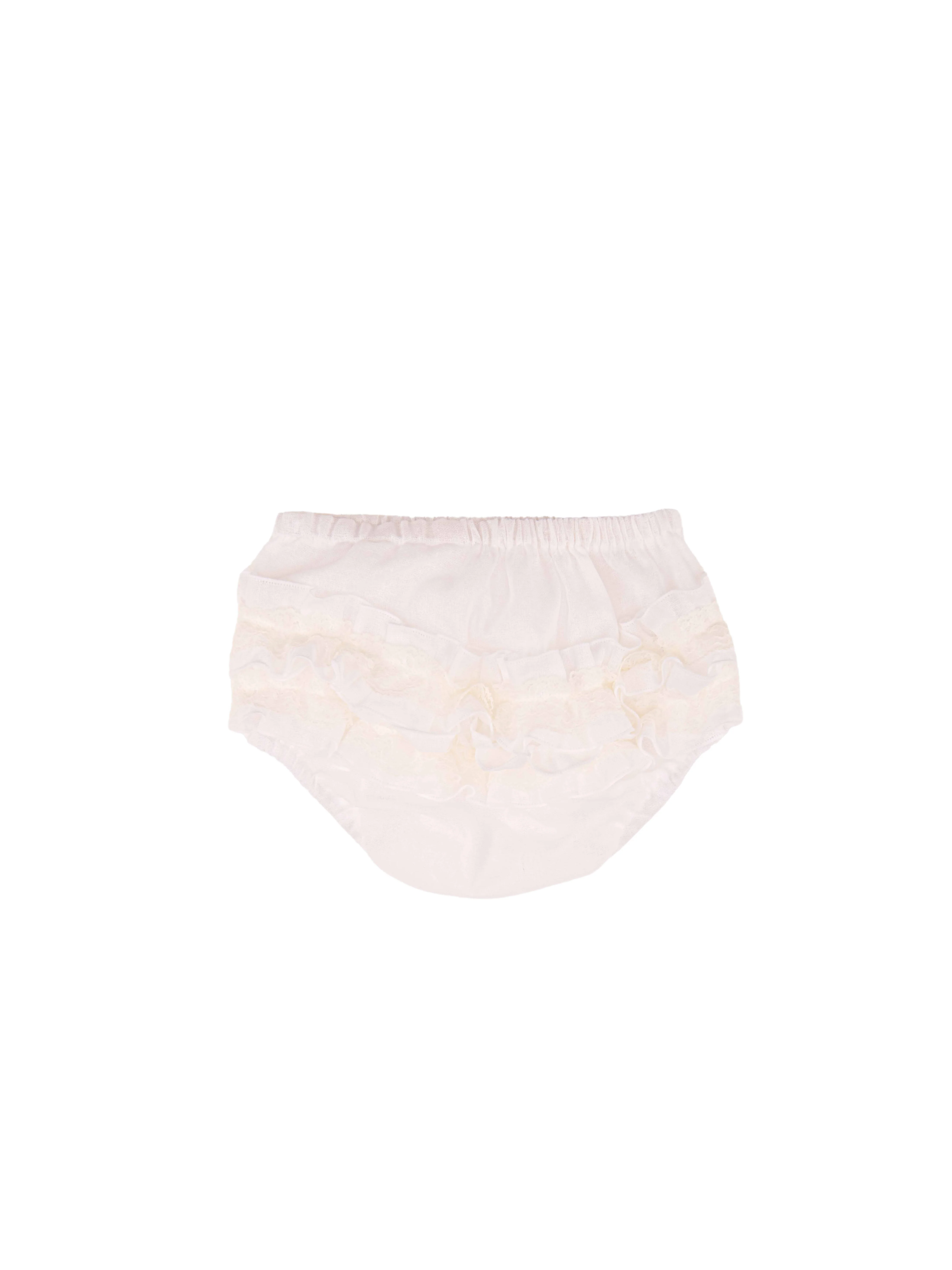 Culotte Marlù avorio con balze in pizzo