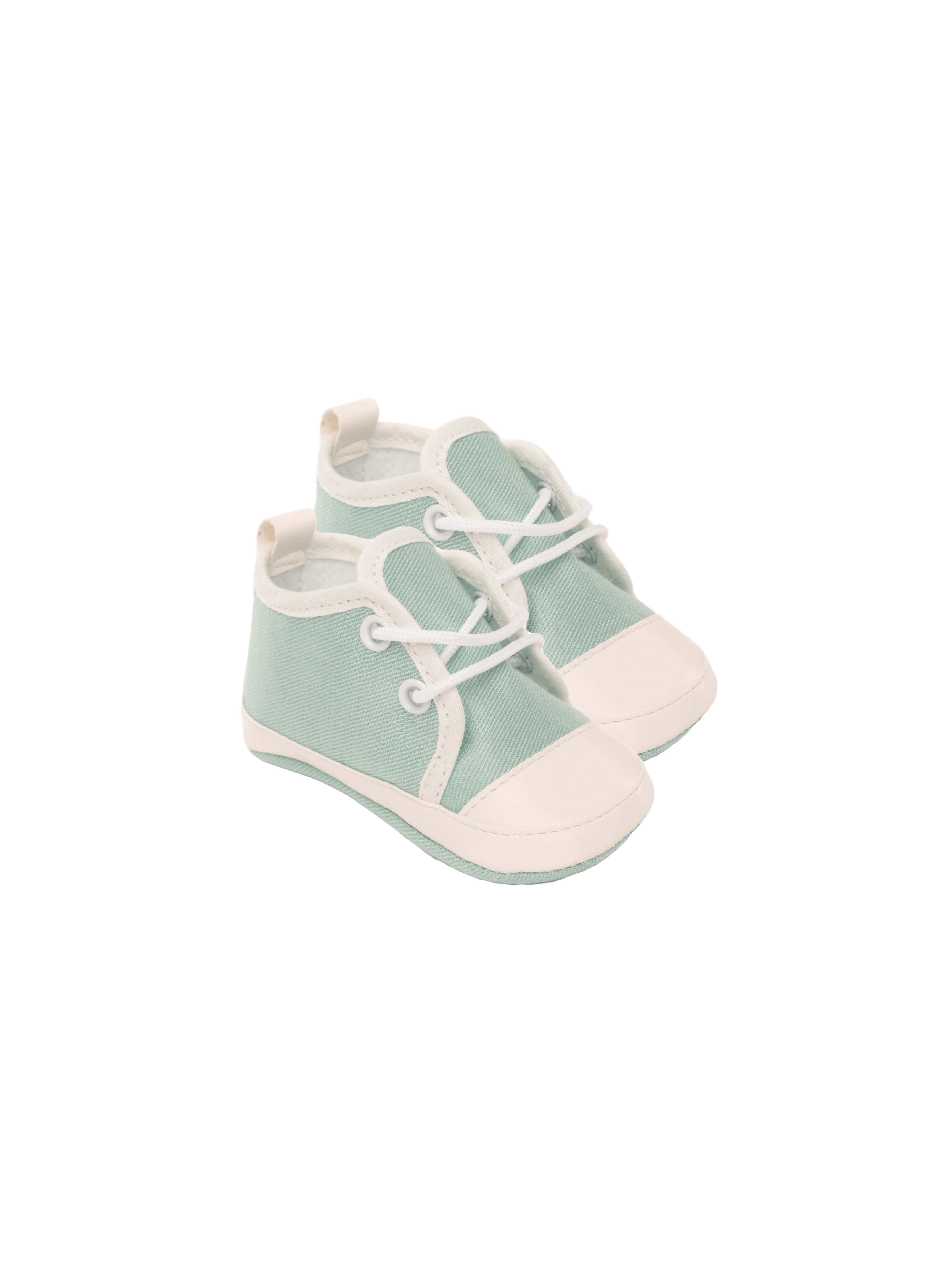 Scarpe da culla Marlù verde salvia e bianco