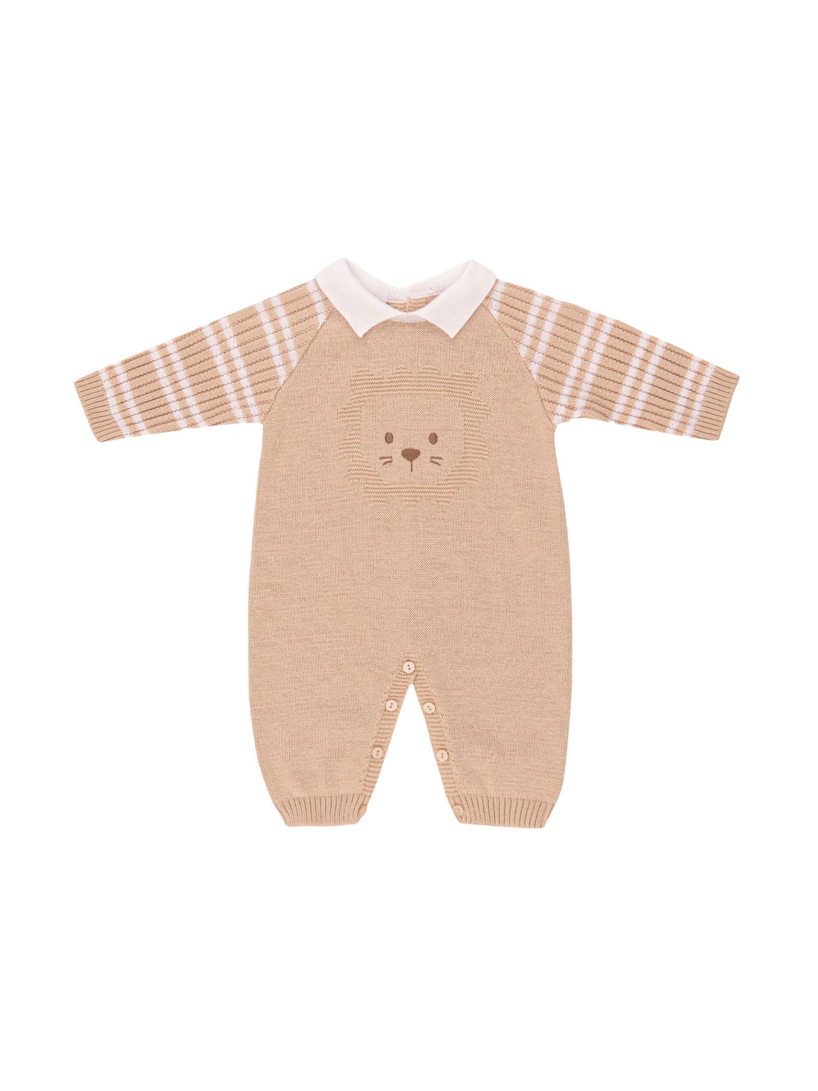 Tutina Marlù beige con ricamo leoncino frontale
