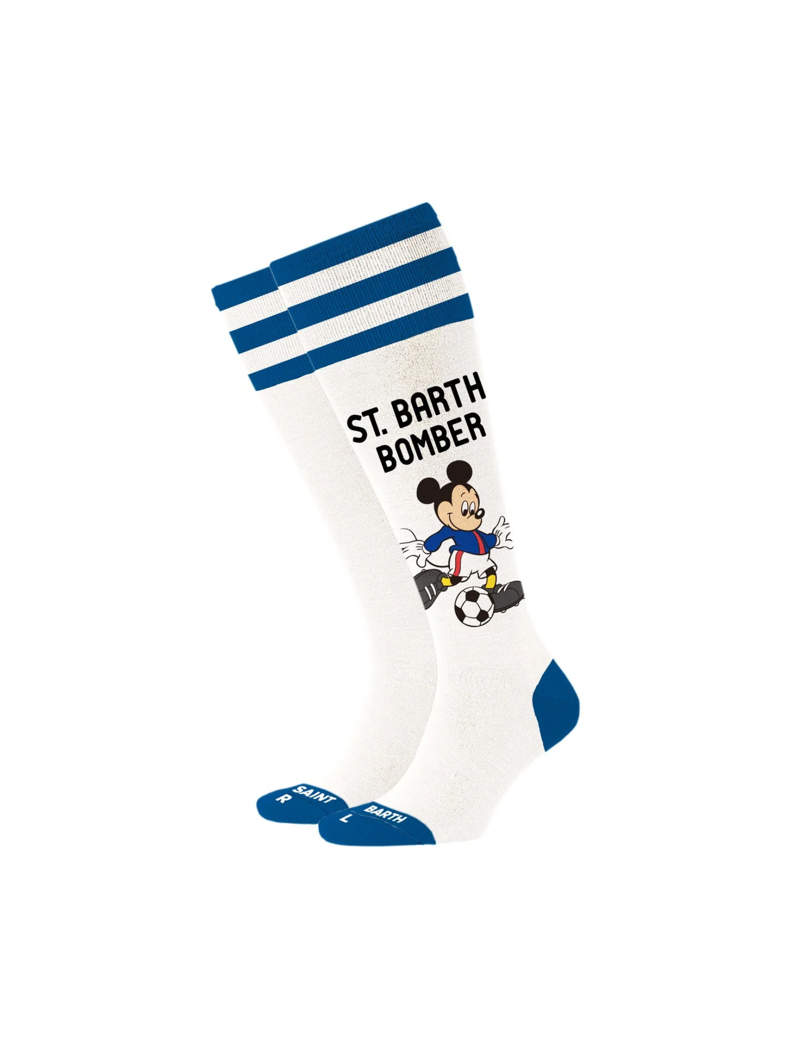 Calzini "mickey bomber 10" Saint Barth bianchi con dettagli blu