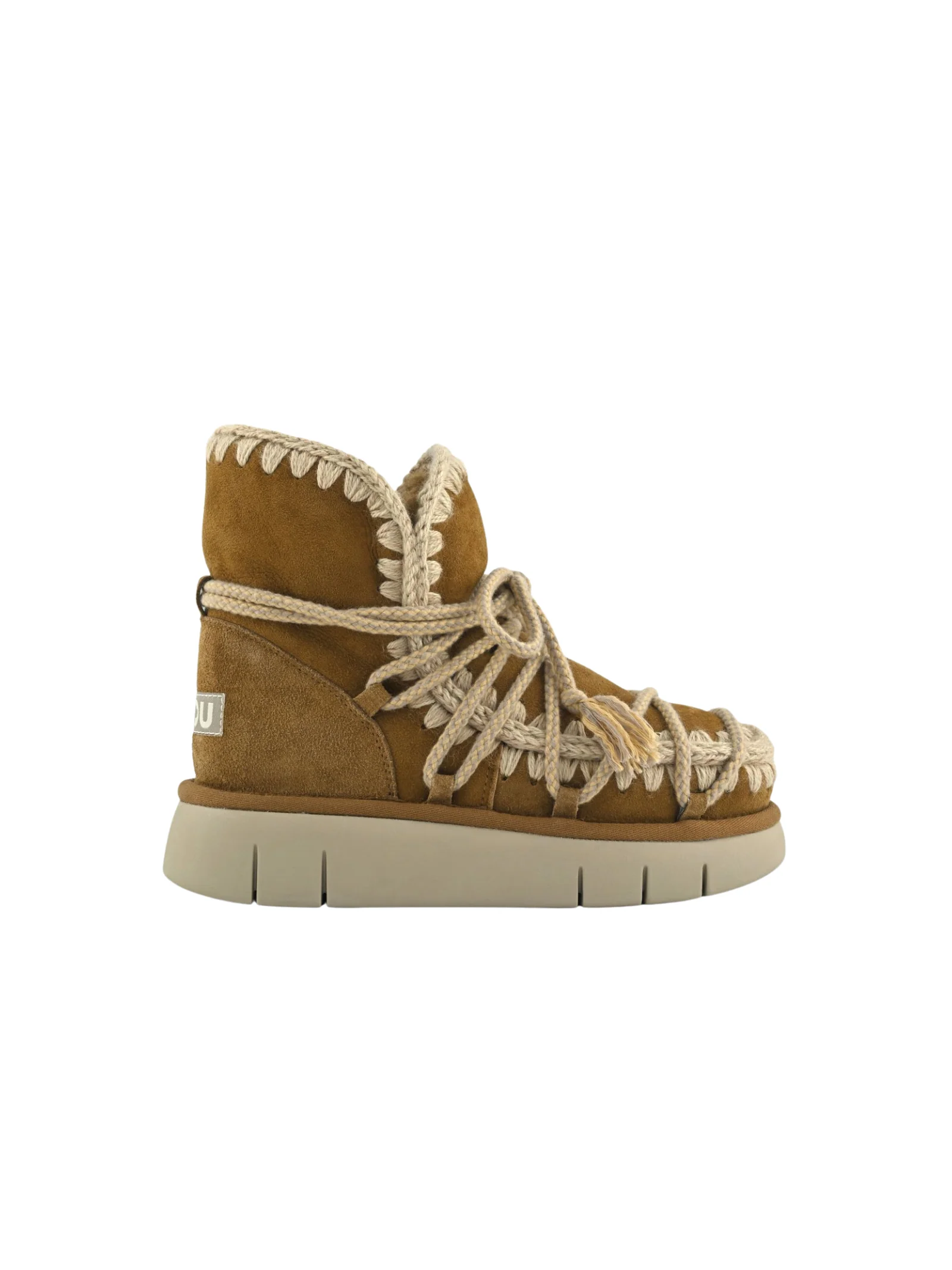 Mou "Bounce Boot Suede Scoubidoo Lace" cognac