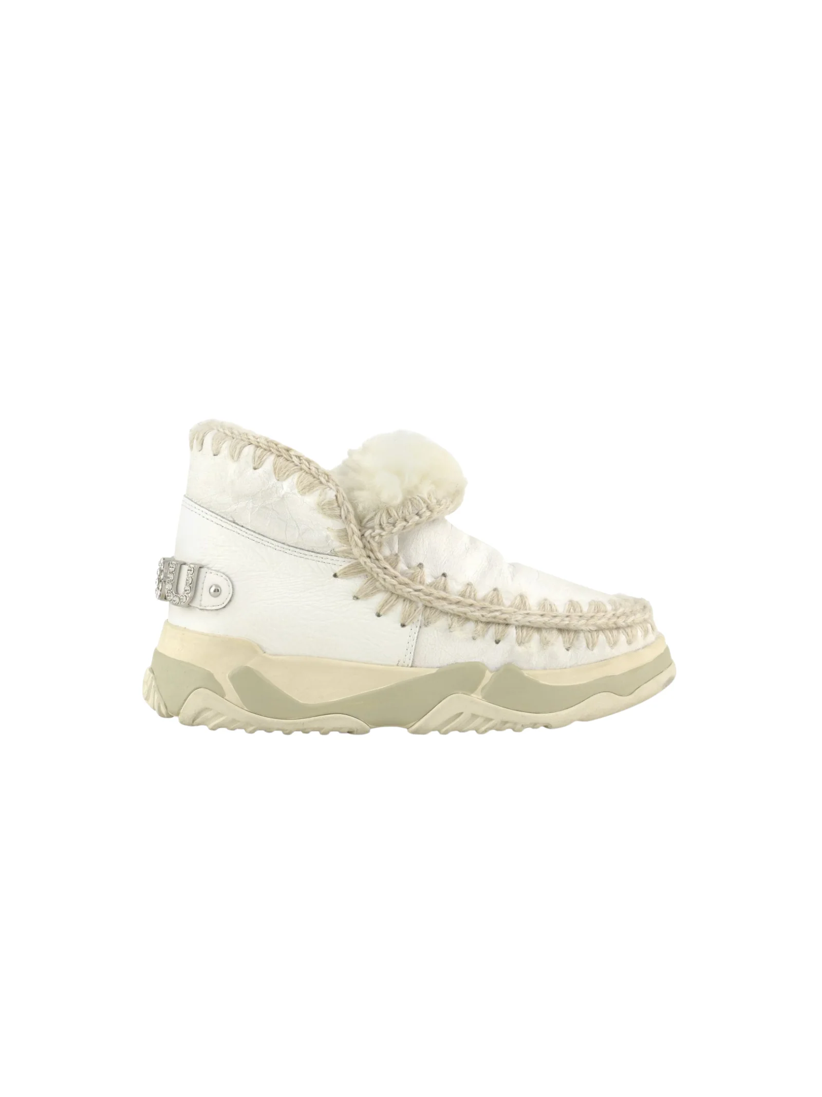 Mou "Eskimo Trainer Special Leather - Rhinestones logo" bianche