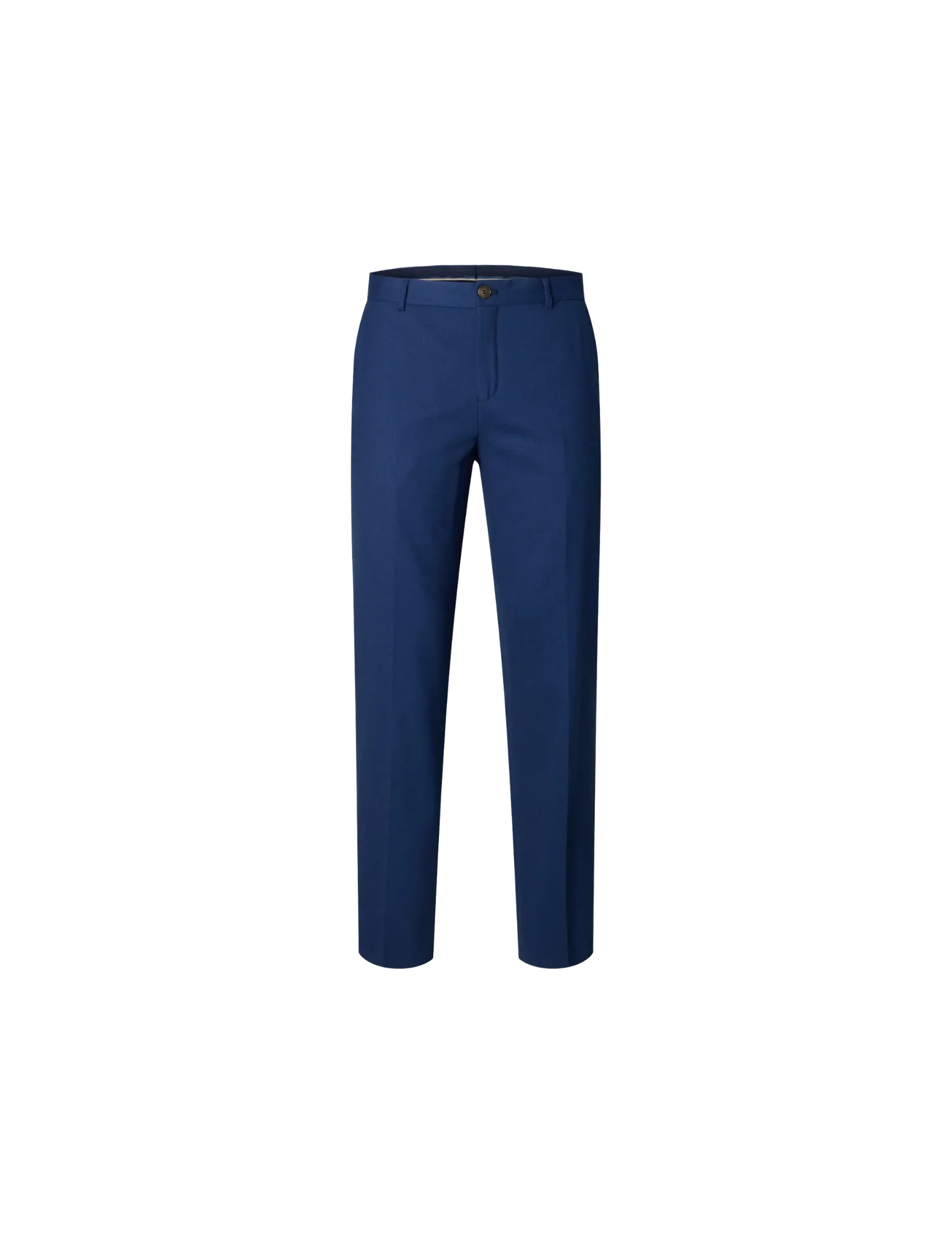 Pantalone Selected blu con bottone laterale