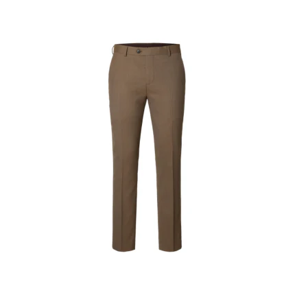 Pantalone Selected marrone con bottone laterale