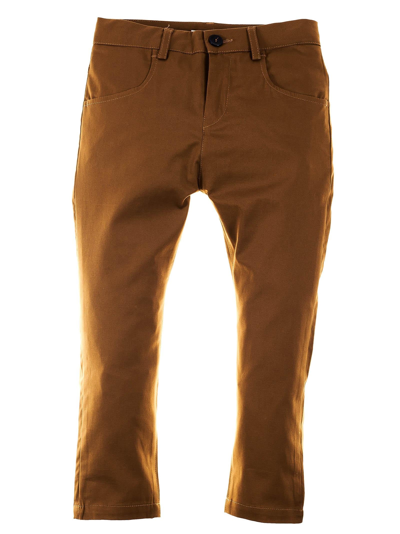 Pantalone slim cammello