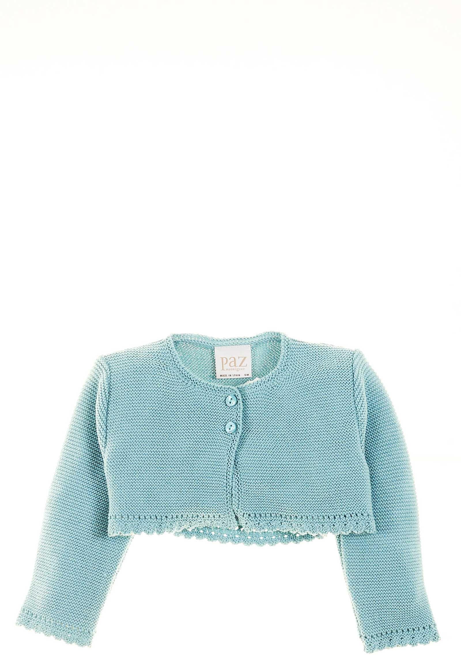 Cardigan in filo verde acqua