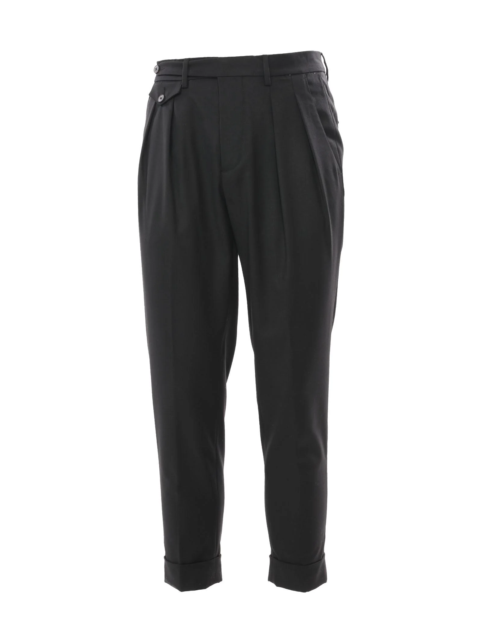Pantalone nero Tk con doppia pence