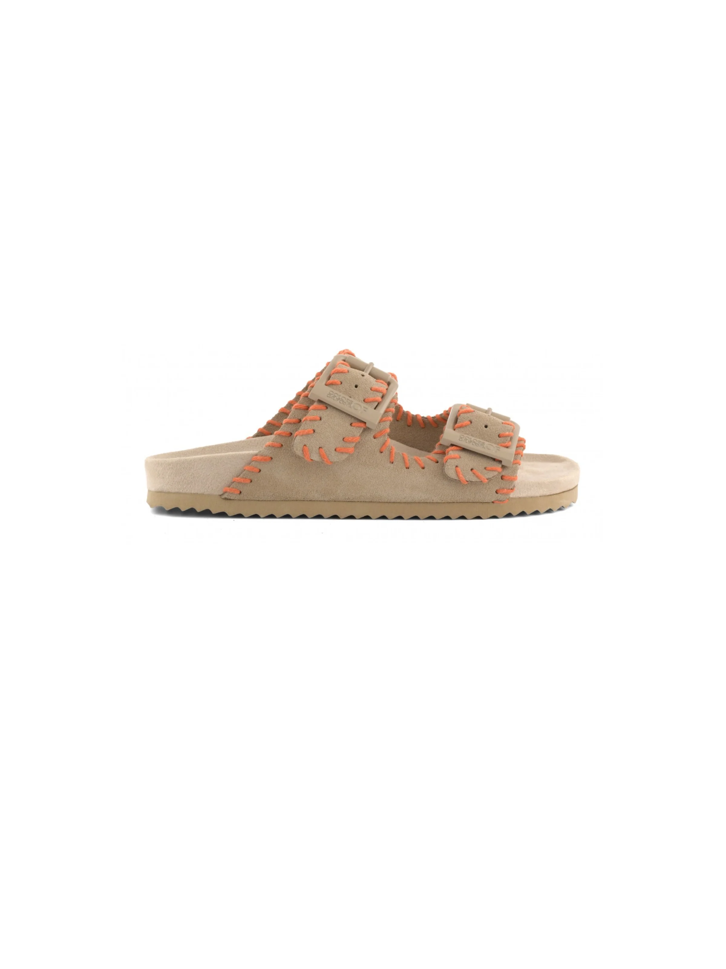 Sandali Colors Of California beige in pelle scamosciata e stitching