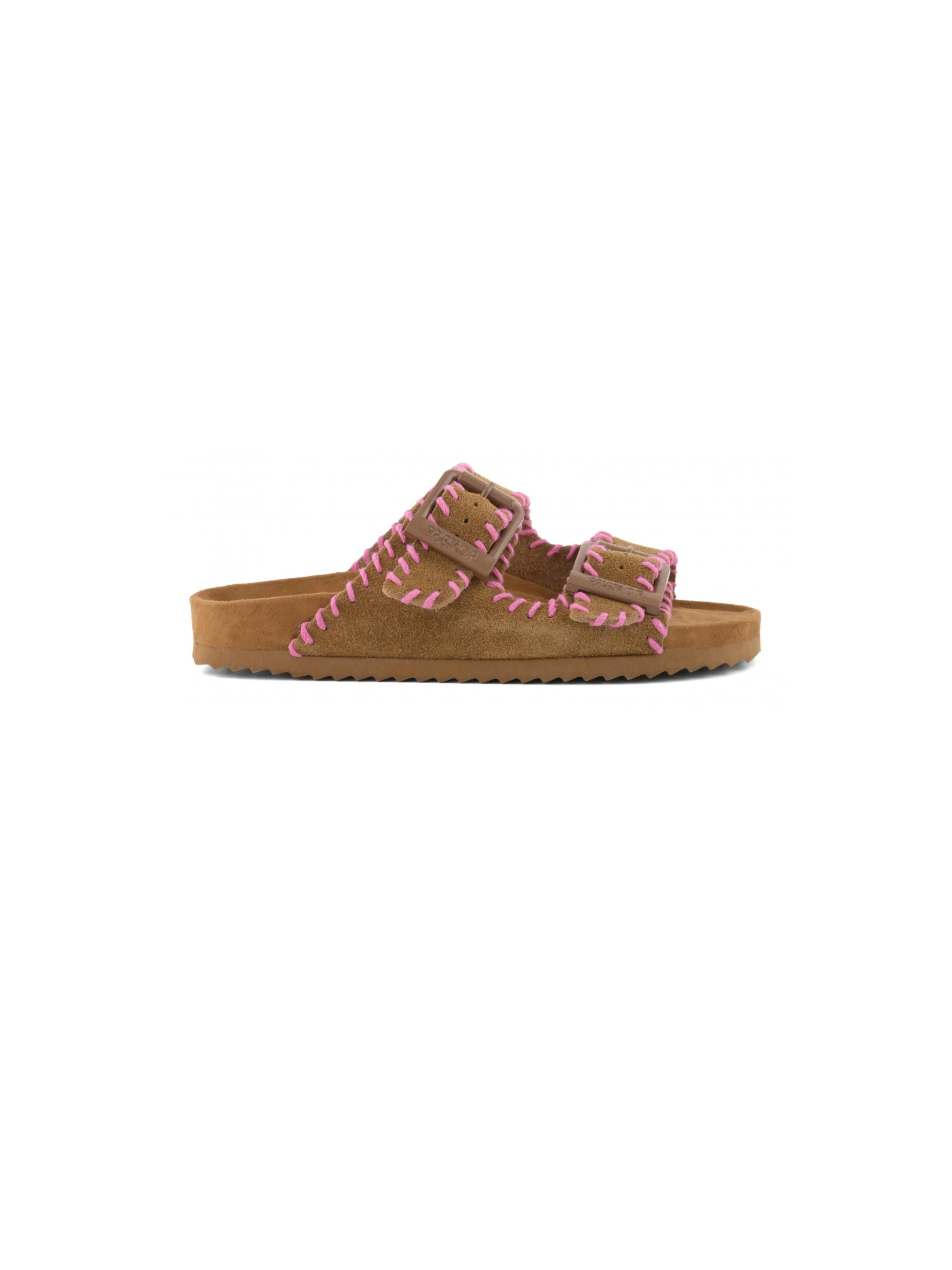 Sandali Colors Of California marrone in pelle scamosciata e stitching