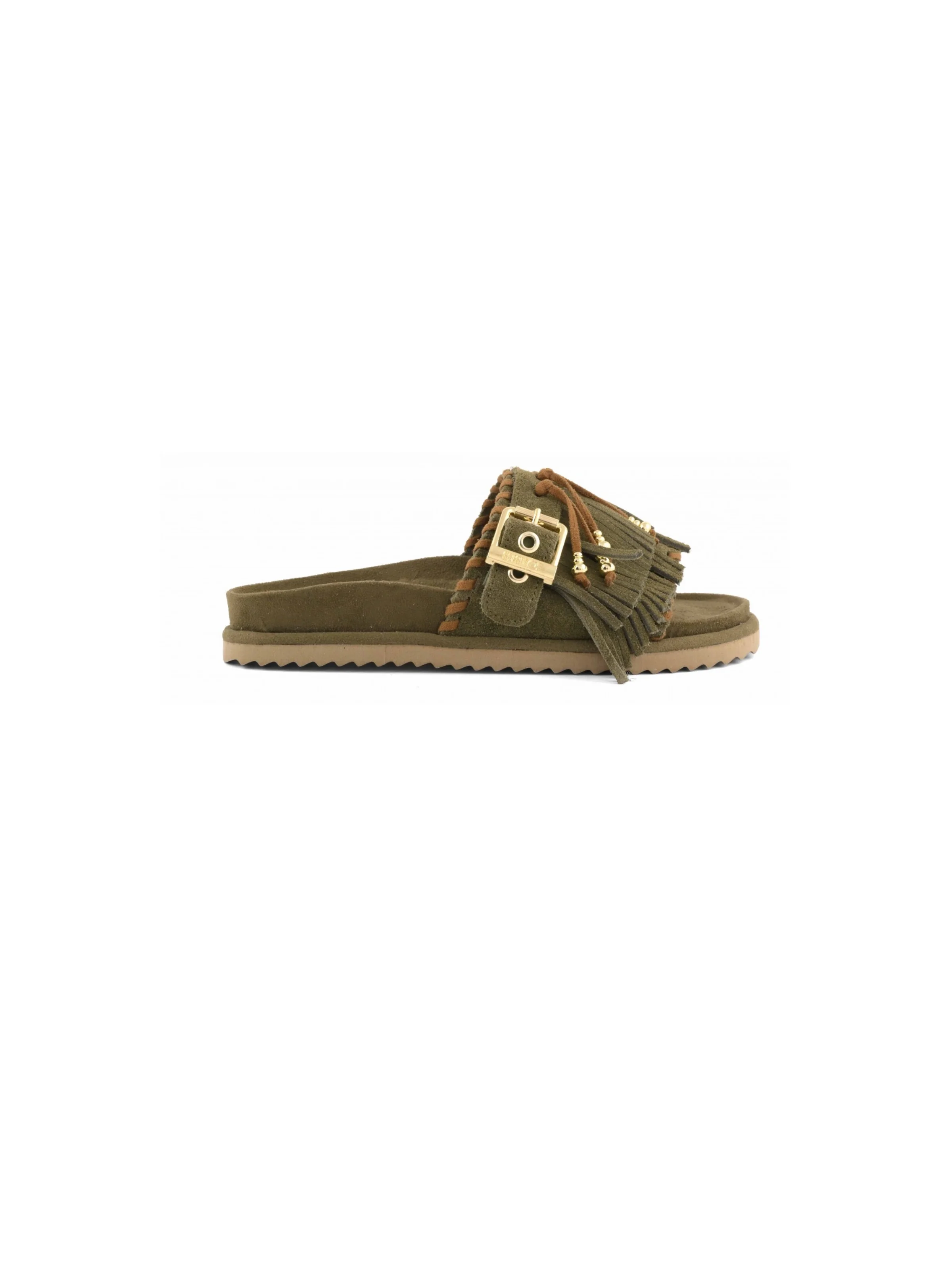 Sandali Colors Of California verde con frange