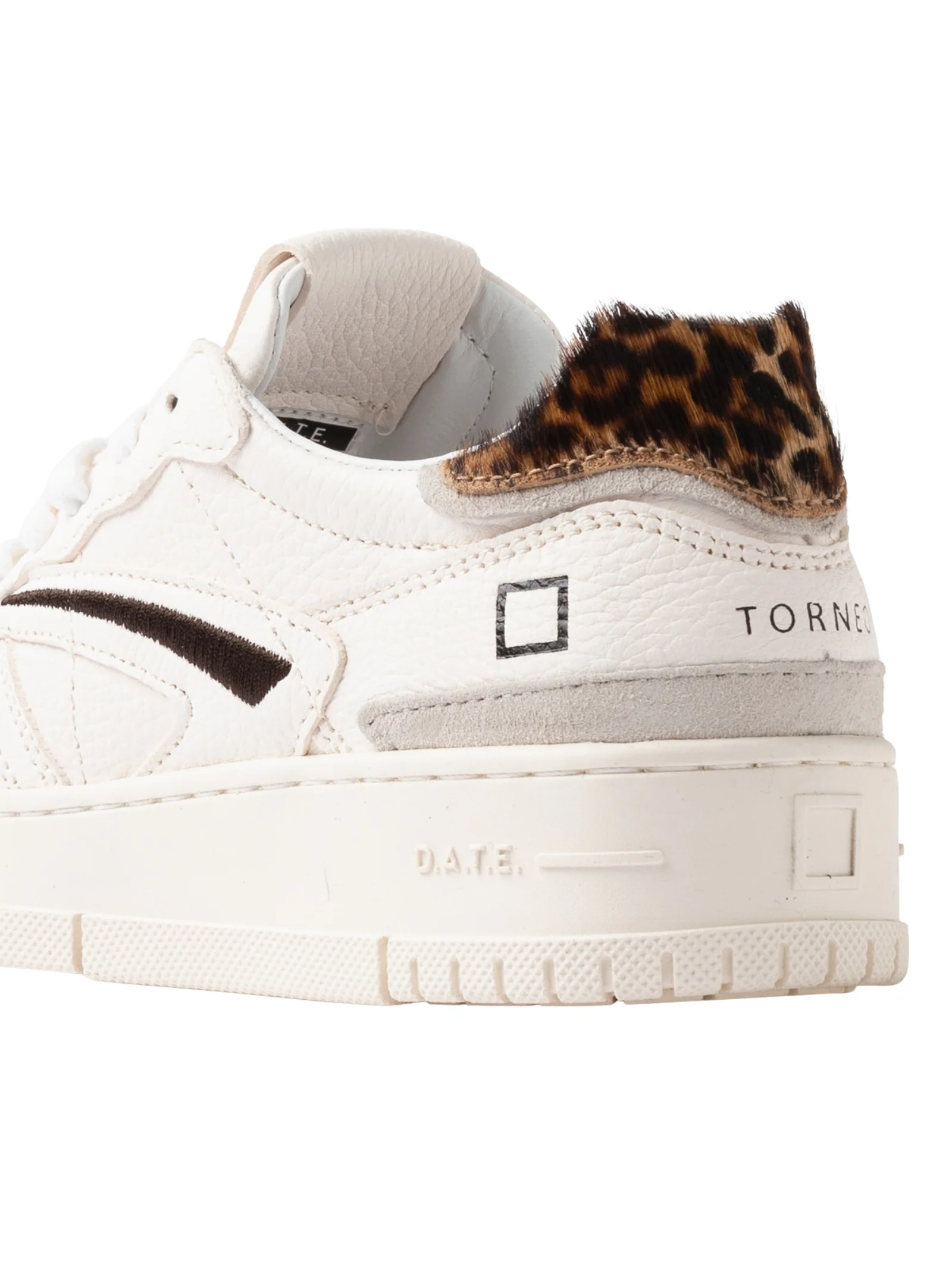 Sneakers "Torneo" D.a.t.e. bianca con dettaglio leopardato - Image 2