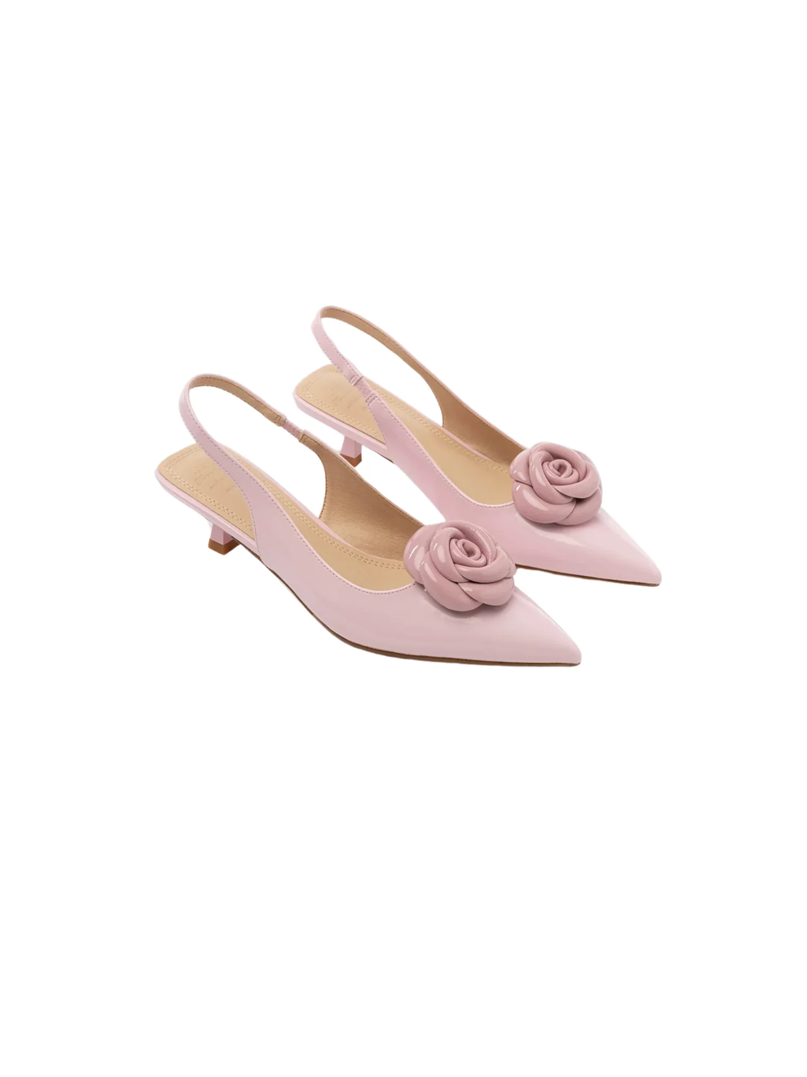Slingback "abuja" TwentyFourhaitch rosa con fiore removibile - Image 2